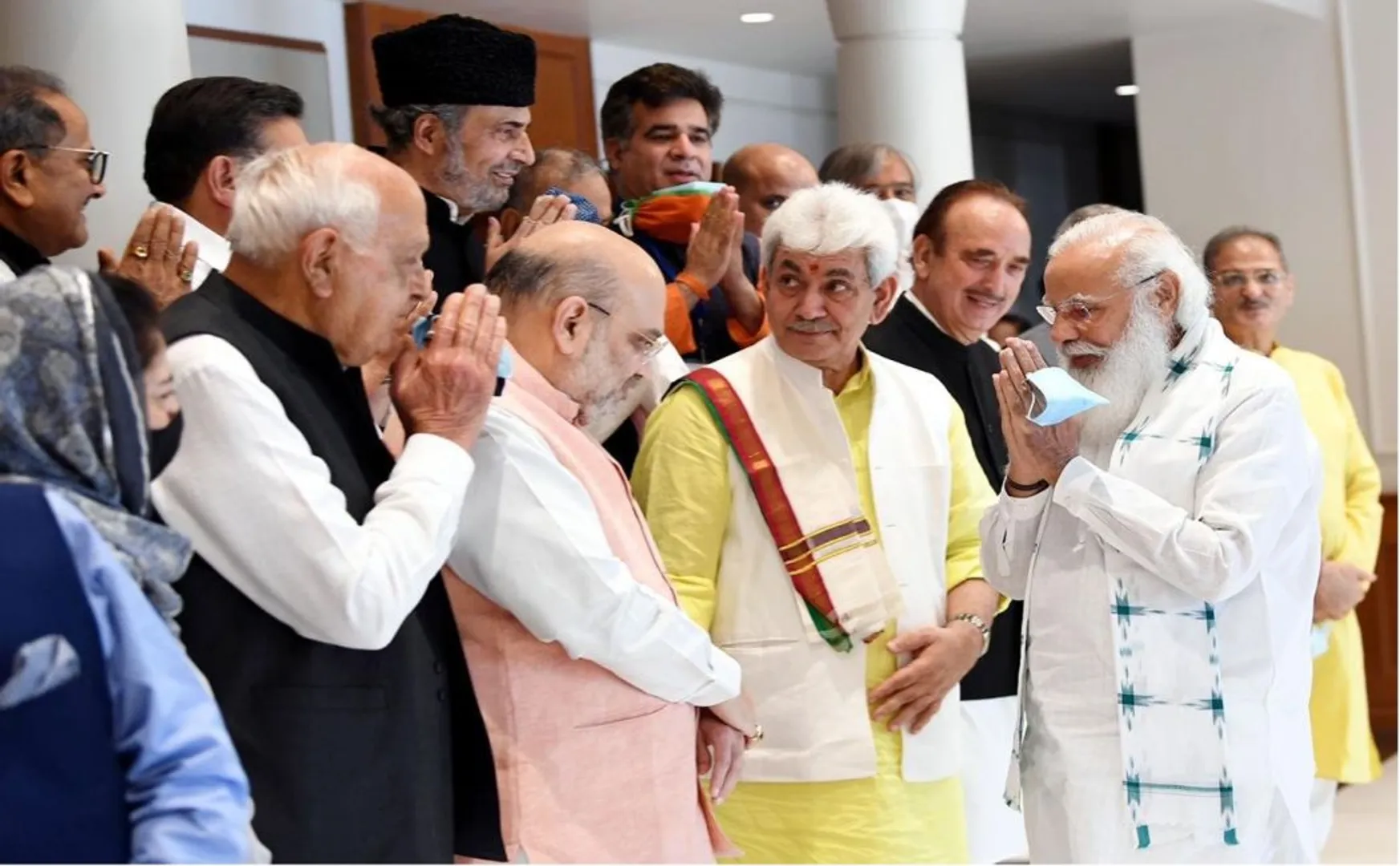 prime minister narendra modi discussion with jammu kashmir leaders 